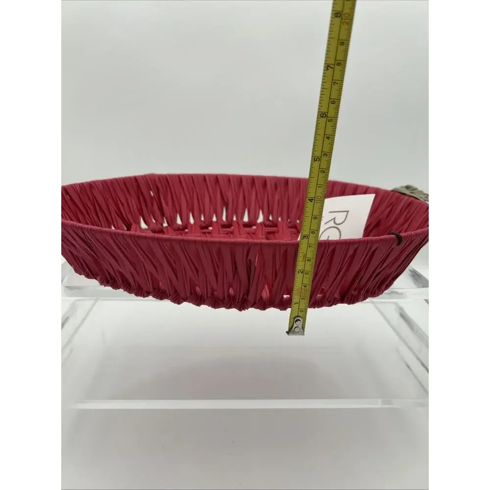 Nwt RGI Home Decorative Display Strawberry Shaped Basket Red/Green Cottage Core